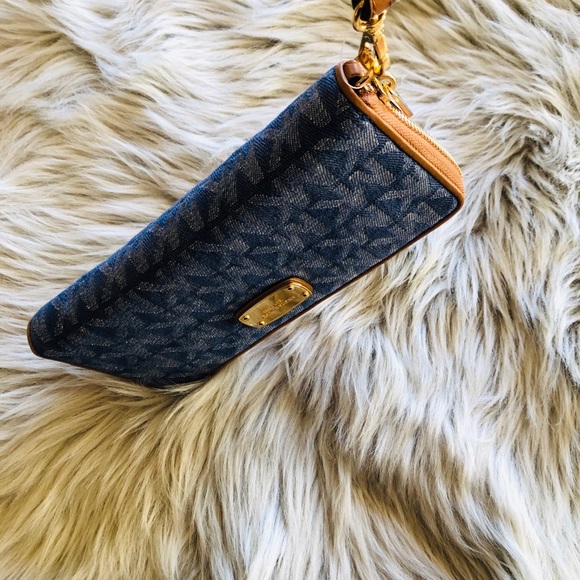NWT Michael Kors Lg continental wallet denim - Picture 4 of 6